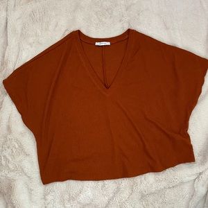 Zara Burnt Orange Vneck Crop Top